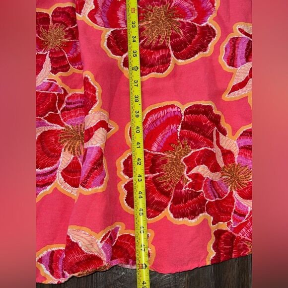 LOFT Textured Floral Linen Blend Strappy Maxi Dress SZ 10 - Picture 10 of 13